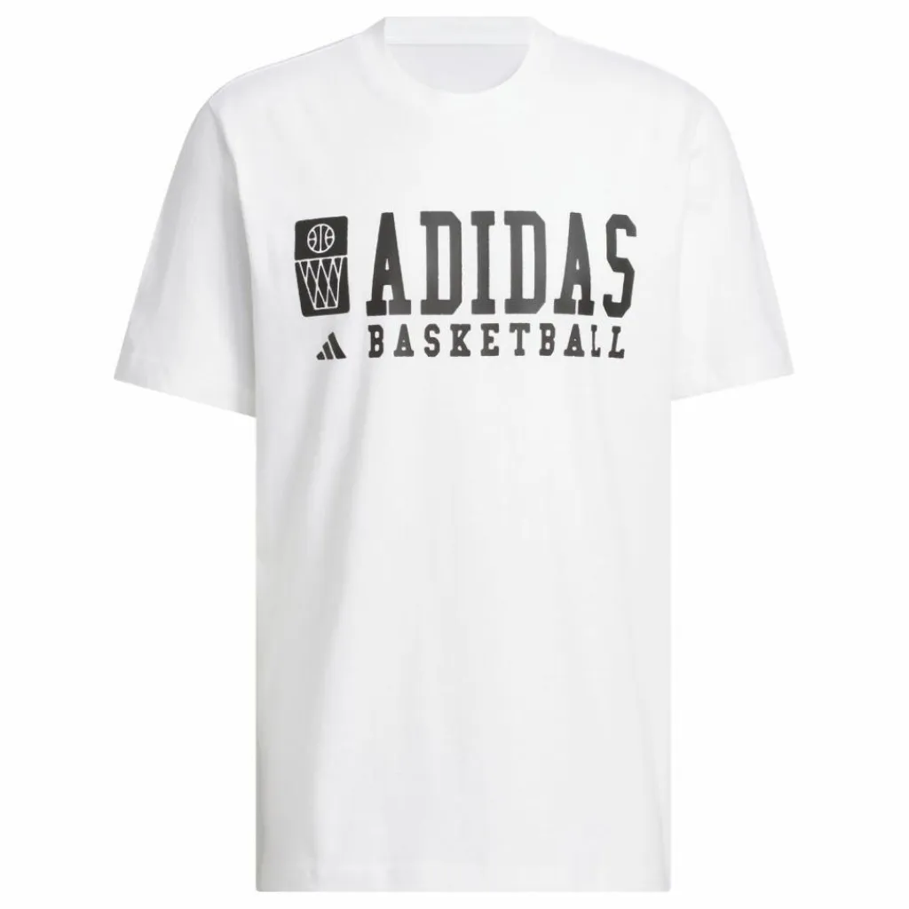 adidas Basketball|Basketball<· BASKETBALL GRAPHIC T-SHIRT White / Black