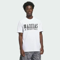 adidas Basketball|Basketball<· BASKETBALL GRAPHIC T-SHIRT White / Black