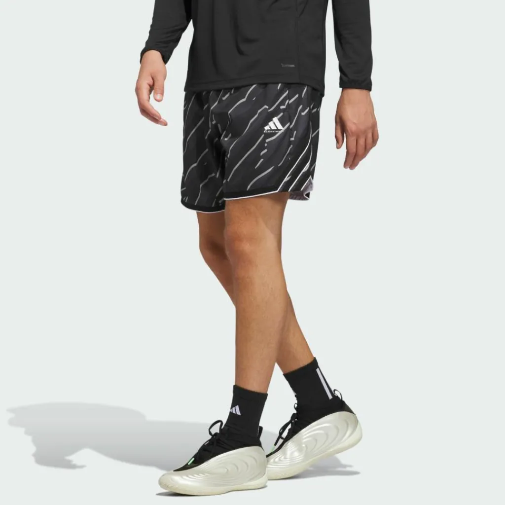 adidas Basketball|Basketball<· CRAZY LITE AOP SHORTS Black