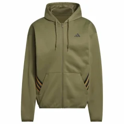 adidas Basketball|Basketball<· CRAZY WARM FULLZIP HOODIE Olive Strata / Lucid Orange
