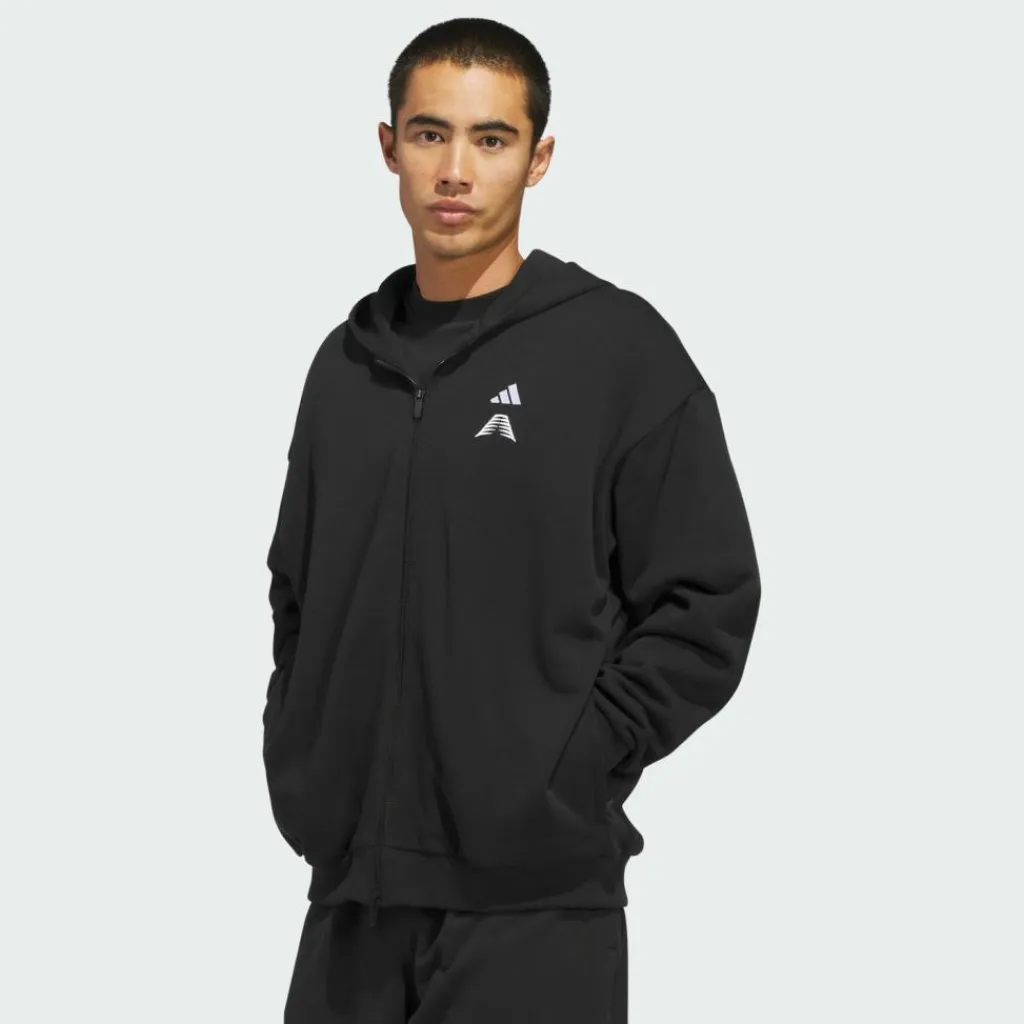 adidas Basketball|Basketball<· FARM SACCOSH KAPUZENJACKE Black