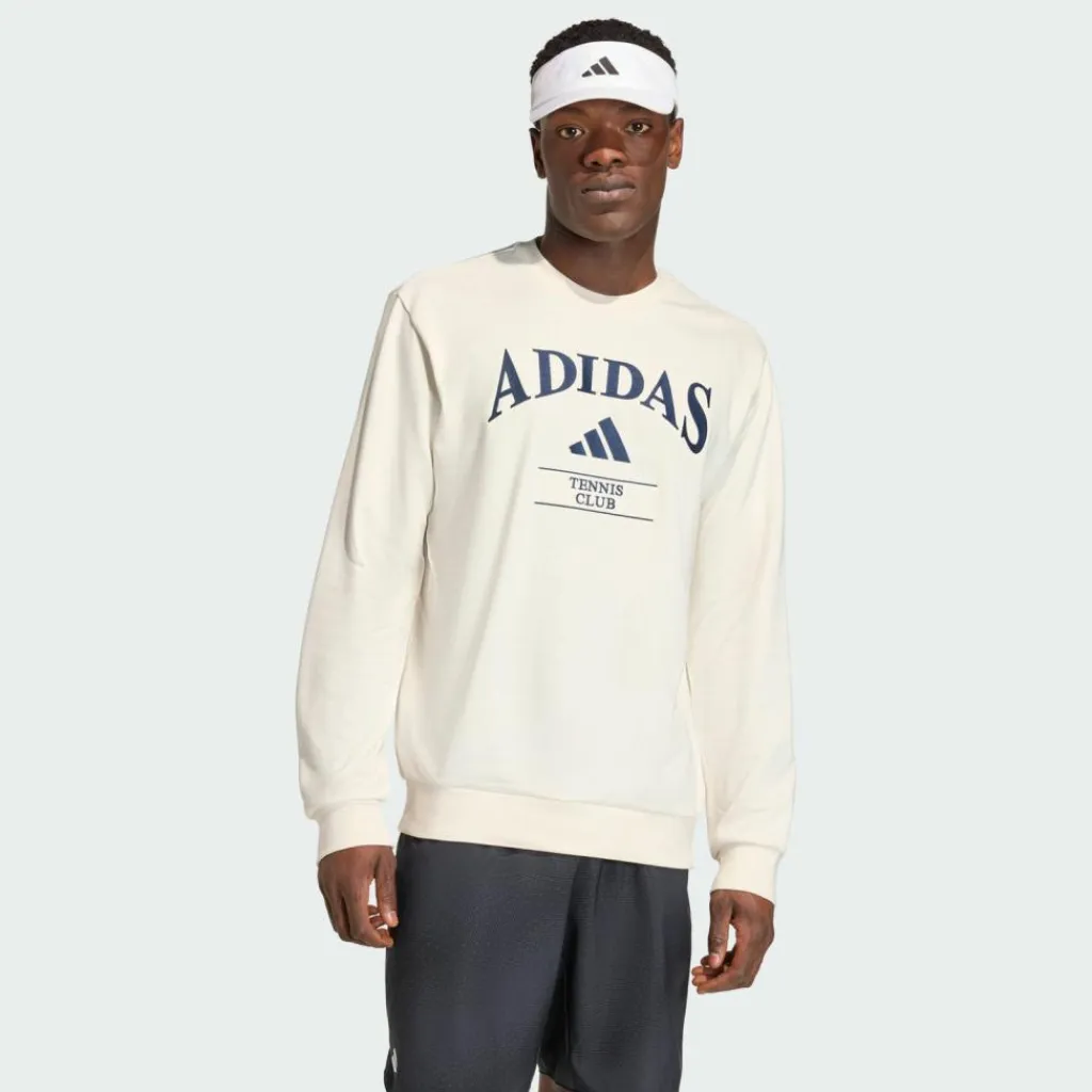 adidas Tennis<· Heritage Grafik Sweatshirt Chalk White / Dark Blue