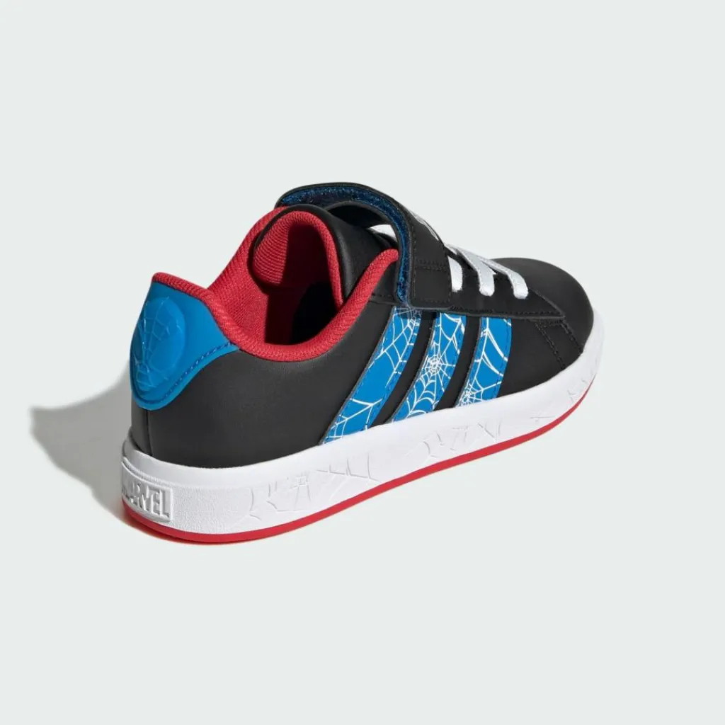 adidas Sneaker<· Marvel Spider-Man Grand Court Core Black / Bright Blue / Pure Ruby