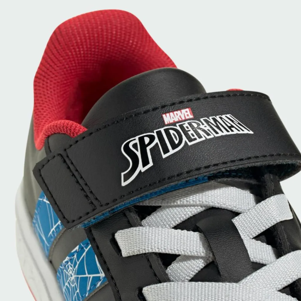 adidas Sneaker<· Marvel Spider-Man Grand Court Core Black / Bright Blue / Pure Ruby
