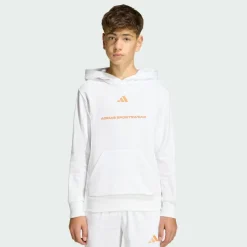 adidas Pullover & Sweats<· Slogan Fleece-Hoodie White