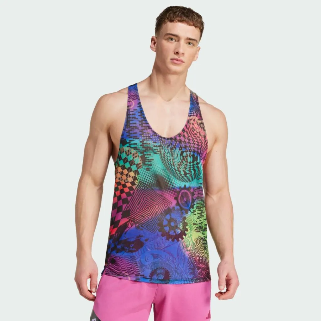 adidas Tops & Tanks<· x Jeremy Scott Allover-Print Multicolor / Semi Lucid Fuchsia / Active Purple