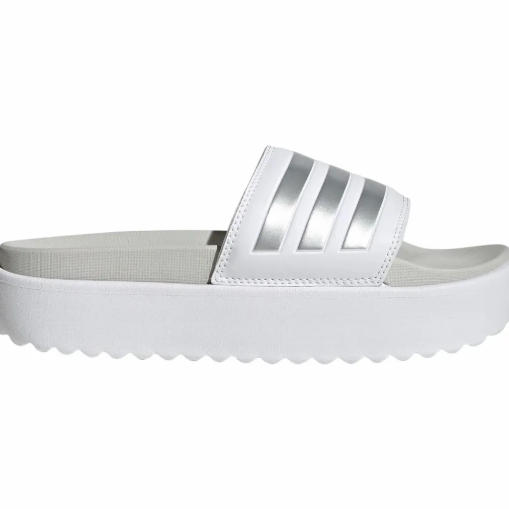 adidas Badeschuhe<· Adilette Platform ftwr white-zero metallic-grey one