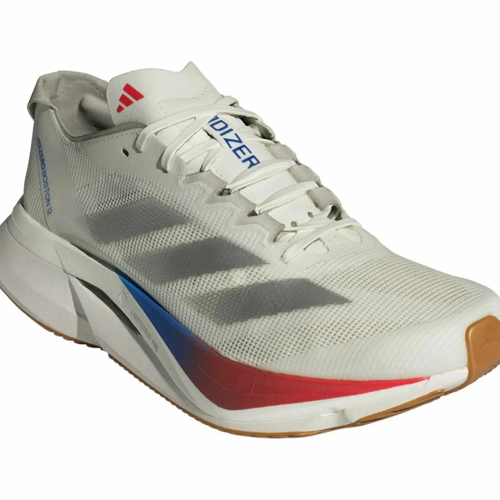 adidas Laufschuhe<· ADIZERO BOSTON 12 core white-matte silver-pure ruby