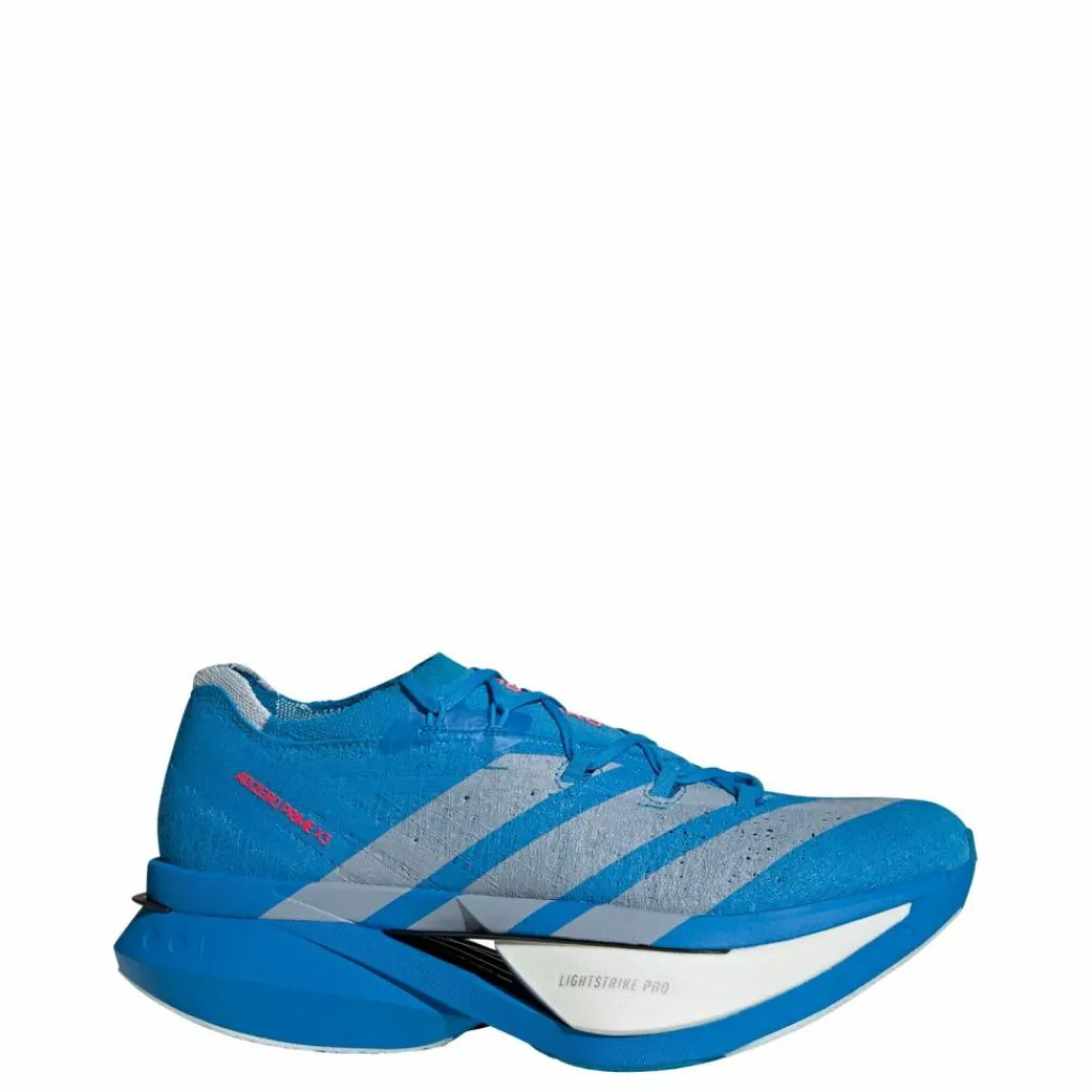 adidas Laufschuhe|Laufschuhe<· Adizero Prime X3 Strung Schuh Solar Blue / Silver Metallic / Lucid Red