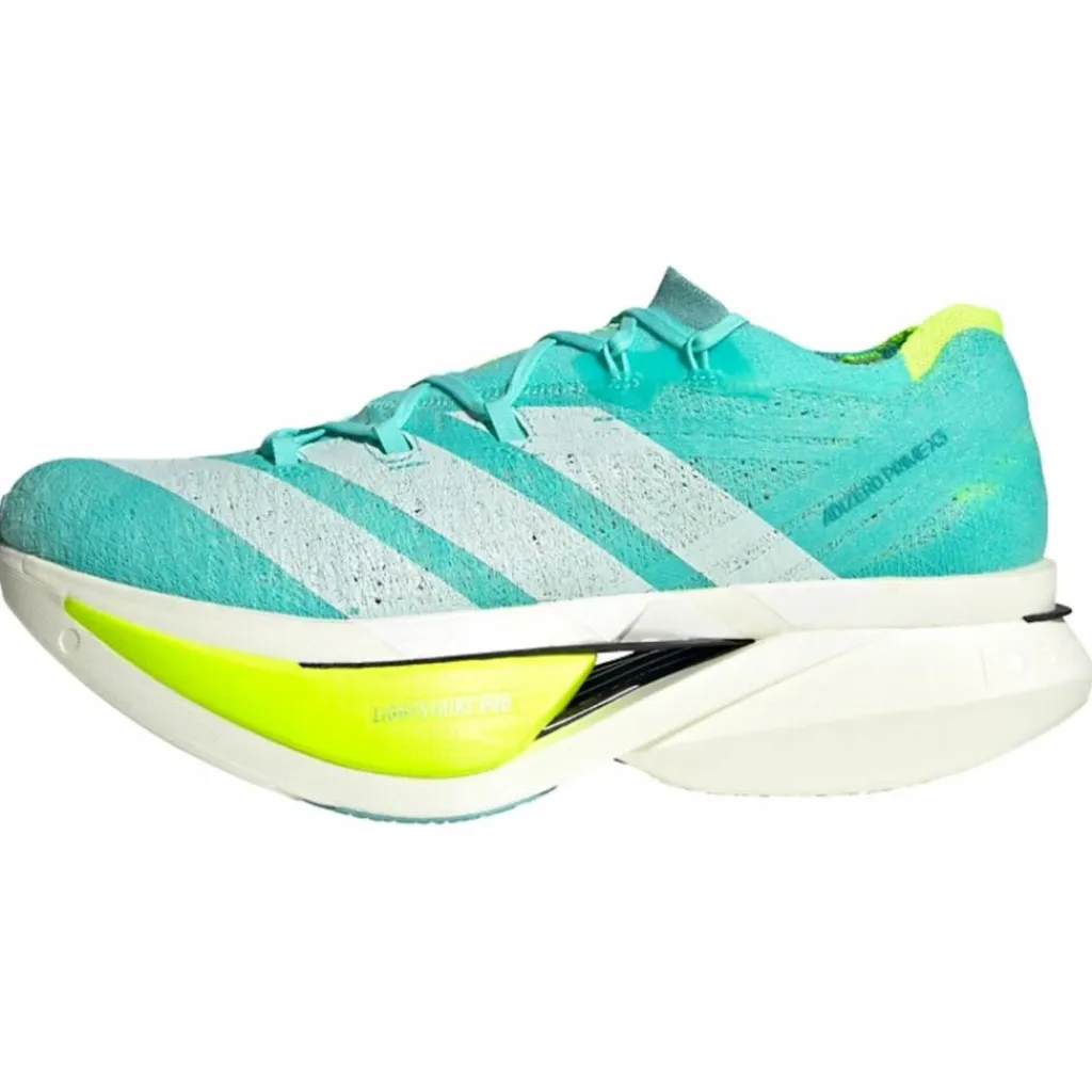 adidas Laufschuhe|Laufschuhe<· Adizero Prime X3 Strung Schuh Flash Aqua / Zero Metalic / Lucid Lemon