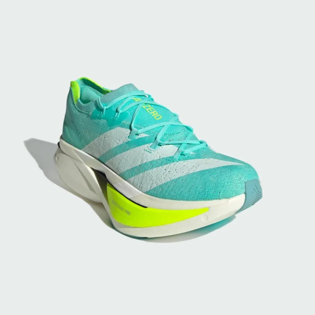 adidas Laufschuhe|Laufschuhe<· Adizero Prime X3 Strung Schuh Flash Aqua / Zero Metalic / Lucid Lemon