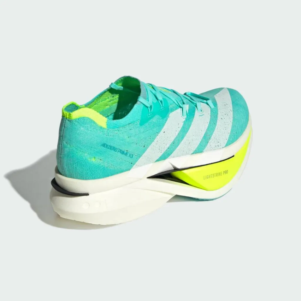 adidas Laufschuhe|Laufschuhe<· Adizero Prime X3 Strung Schuh Flash Aqua / Zero Metalic / Lucid Lemon