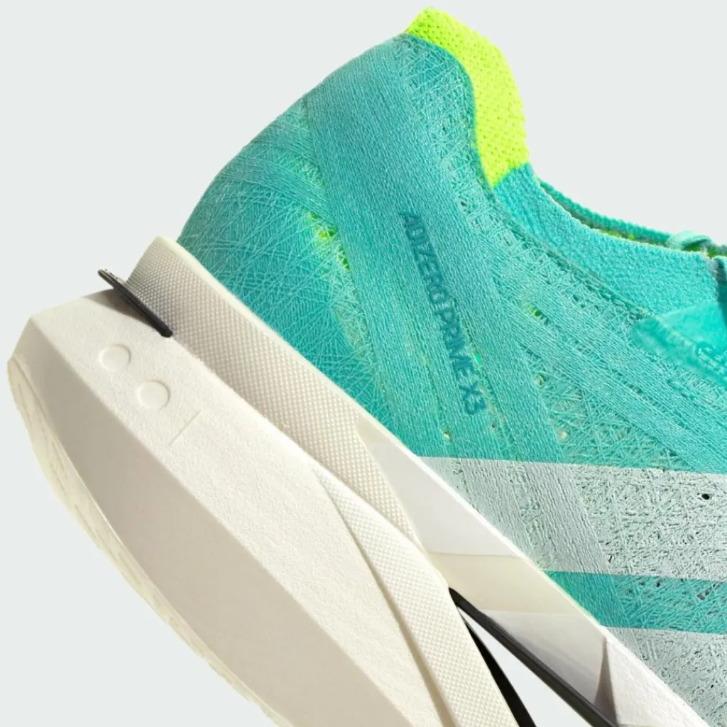 adidas Laufschuhe|Laufschuhe<· Adizero Prime X3 Strung Schuh Flash Aqua / Zero Metalic / Lucid Lemon