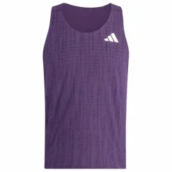 adidas Tops & Tanks<· Adizero Running Singlet Aurora Plum / Noble Ink