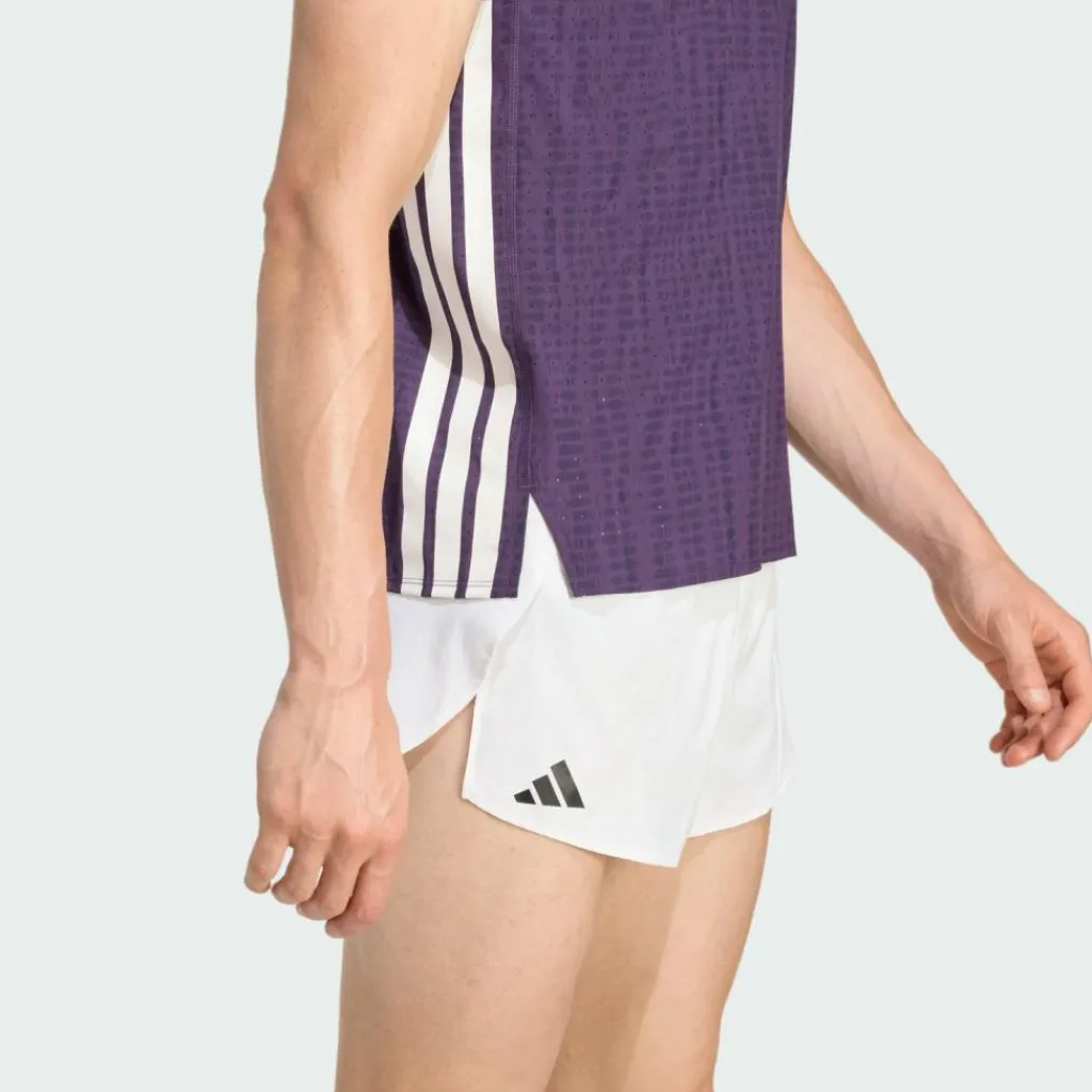 adidas Tops & Tanks<· Adizero Running Singlet Aurora Plum / Noble Ink