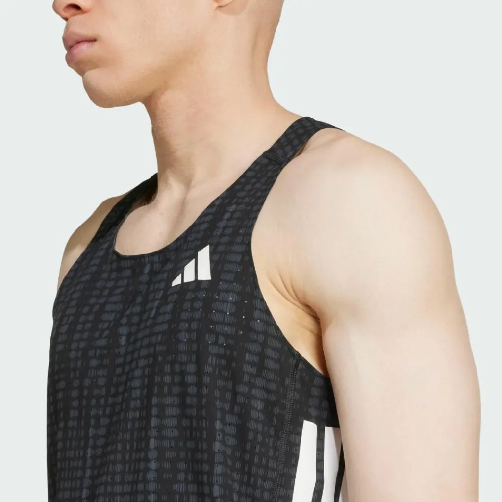 adidas Tops & Tanks<· Adizero Running Singlet Carbon / Black