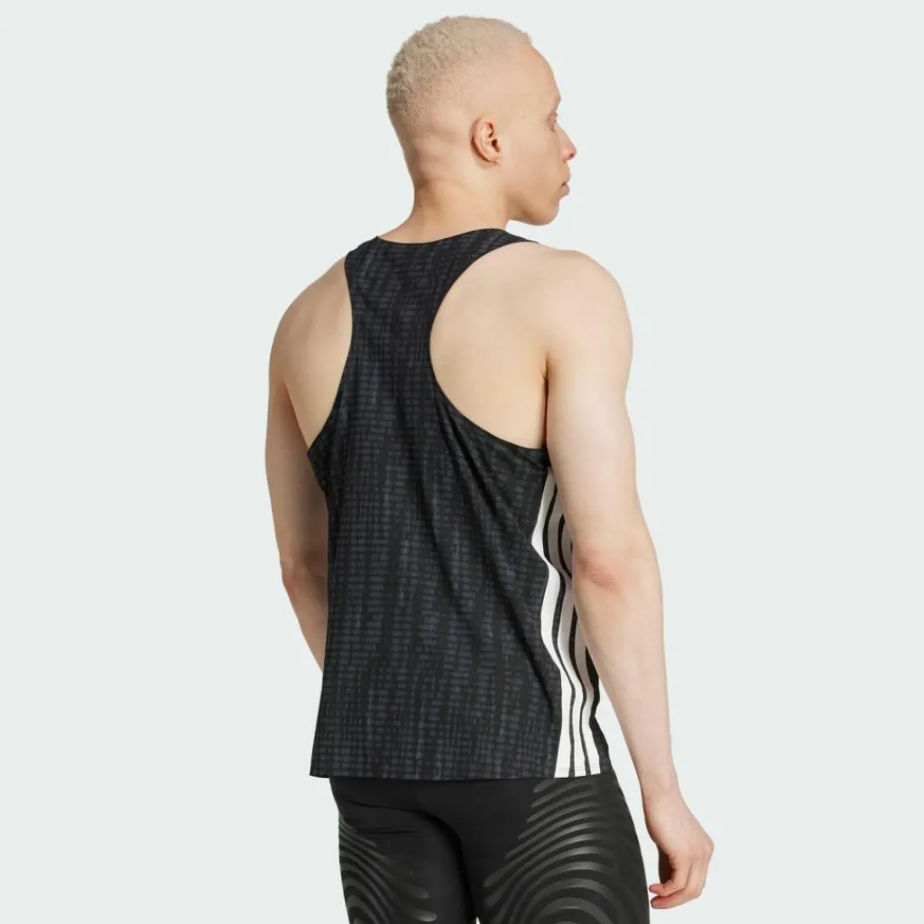 adidas Tops & Tanks<· Adizero Running Singlet Carbon / Black