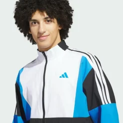 adidas Übergangsjacken<· BEYOND TWISTWEAVE FULL-ZIP WINDBREAKER Black / White