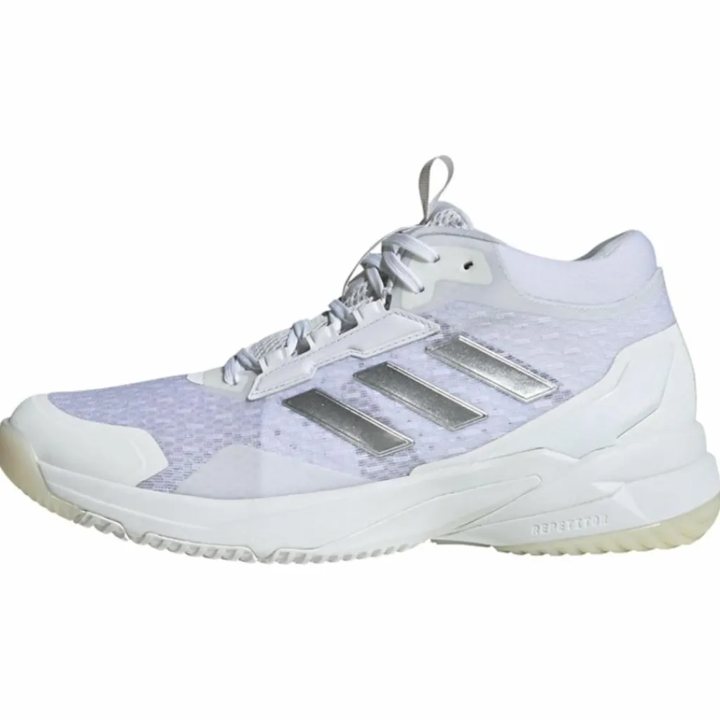 adidas Volleyball|Hallenschuhe<· Crazyflight 6 Mid Schuh für Cloud White / Silver Metallic / Core Black
