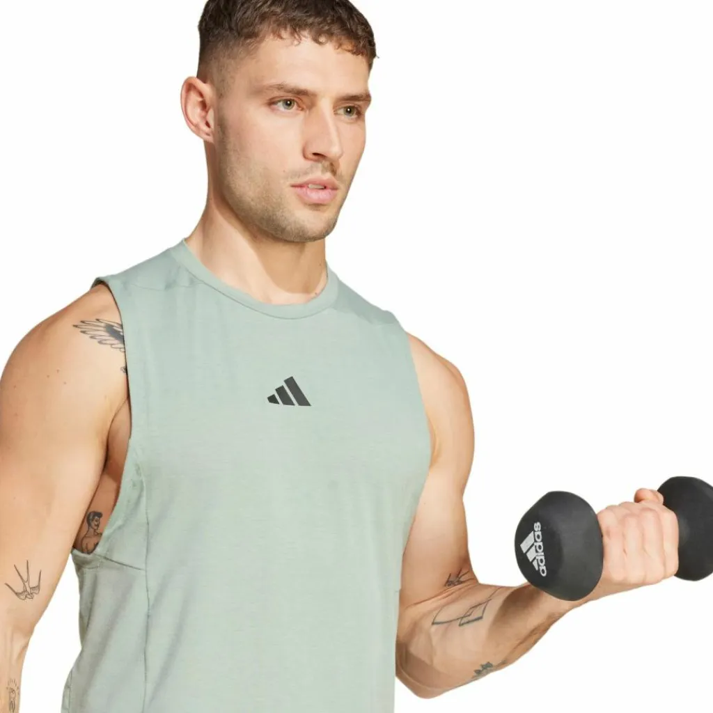 adidas Tops & Tanks<· D4T silver green
