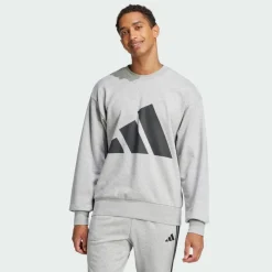 adidas Pullover & Sweats<· Essentials Big Logo French Terry Medium Grey Heather / Black
