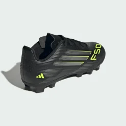 adidas Fußballschuhe<· F50 CLUB Kids Fußballschuh, Core Black / Iron Metallic / Lucid Lemon