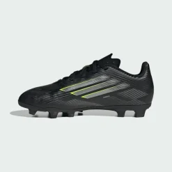 adidas Fußballschuhe<· F50 CLUB Kids Fußballschuh, Core Black / Iron Metallic / Lucid Lemon