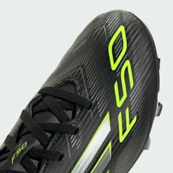 adidas Fußballschuhe<· F50 CLUB Kids Fußballschuh, Core Black / Iron Metallic / Lucid Lemon