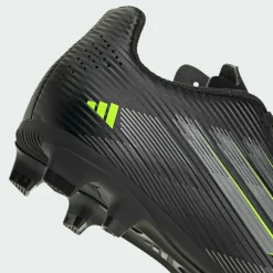 adidas Fußballschuhe<· F50 CLUB Kids Fußballschuh, Core Black / Iron Metallic / Lucid Lemon