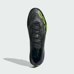 adidas Fußballschuhe|Fußballschuhe<· F50 Elite Fußballschuhe für feste Böden Core Black / Iron Metallic / Lucid Lemon