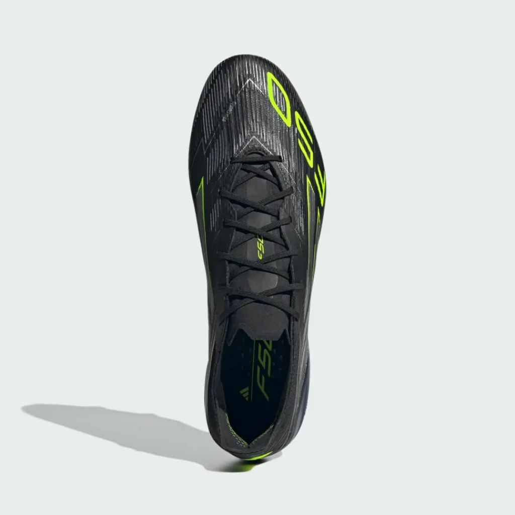 adidas Fußballschuhe|Fußballschuhe<· F50 Elite Fußballschuhe für feste Böden Core Black / Iron Metallic / Lucid Lemon