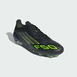 adidas Fußballschuhe|Fußballschuhe<· F50 Elite Fußballschuhe für feste Böden Core Black / Iron Metallic / Lucid Lemon