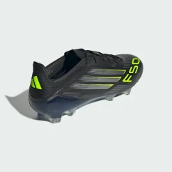 adidas Fußballschuhe|Fußballschuhe<· F50 Elite Fußballschuhe für feste Böden Core Black / Iron Metallic / Lucid Lemon