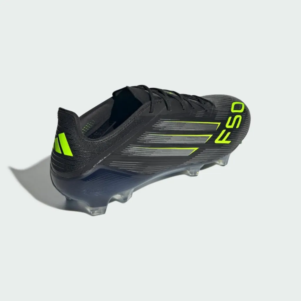 adidas Fußballschuhe|Fußballschuhe<· F50 Elite Fußballschuhe für feste Böden Core Black / Iron Metallic / Lucid Lemon
