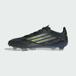 adidas Fußballschuhe|Fußballschuhe<· F50 Elite Fußballschuhe für feste Böden Core Black / Iron Metallic / Lucid Lemon