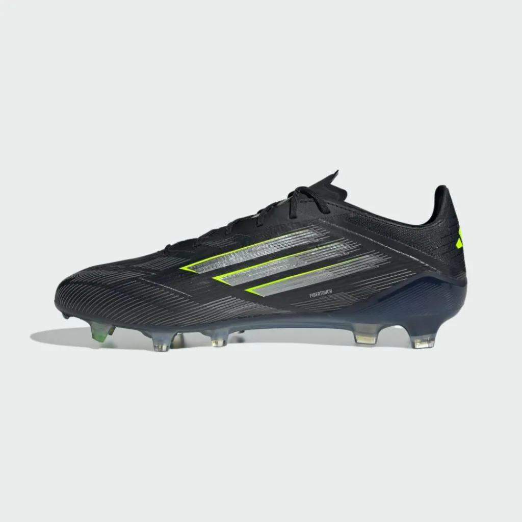 adidas Fußballschuhe|Fußballschuhe<· F50 Elite Fußballschuhe für feste Böden Core Black / Iron Metallic / Lucid Lemon