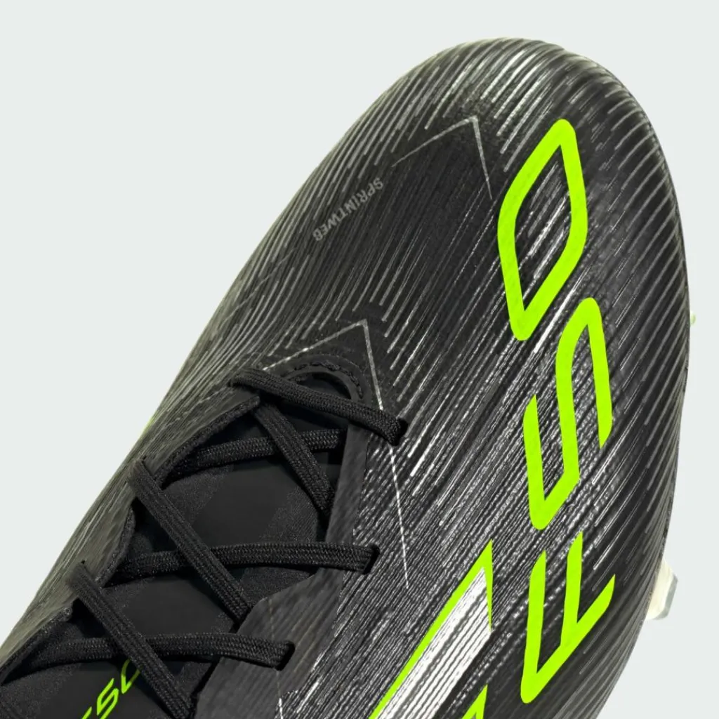 adidas Fußballschuhe|Fußballschuhe<· F50 Elite Fußballschuhe für feste Böden Core Black / Iron Metallic / Lucid Lemon