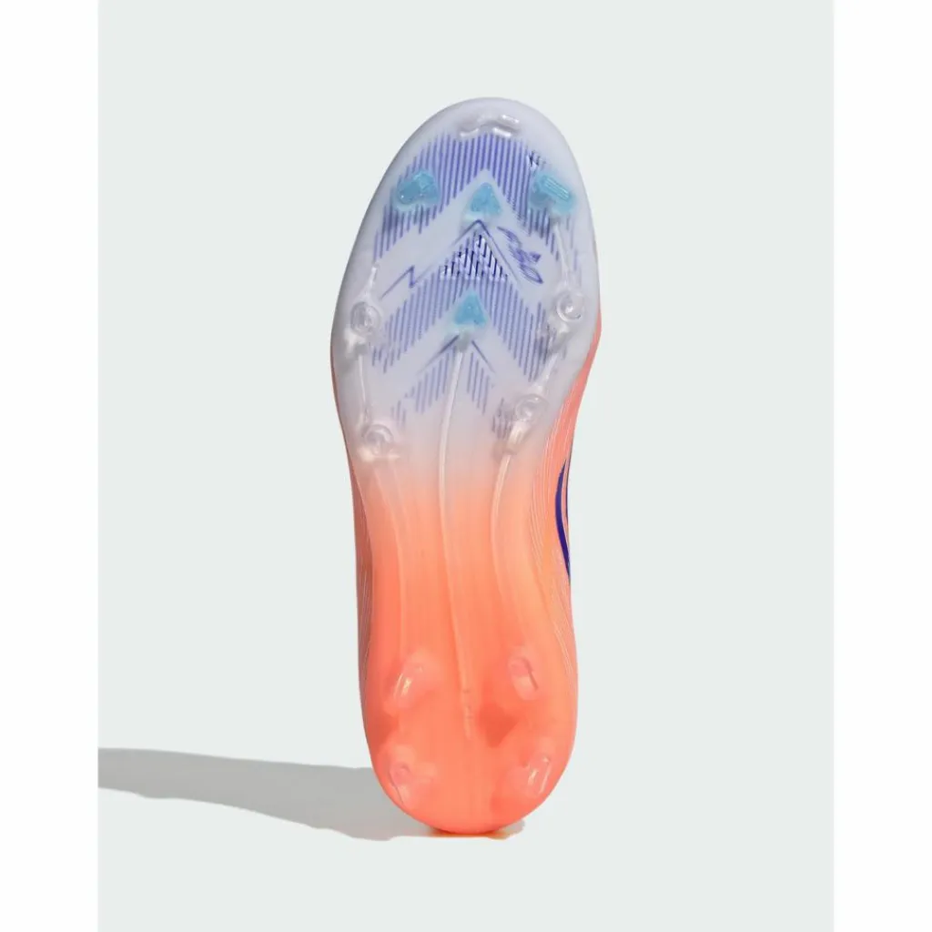 adidas Fußball|Fußballschuhe<· F50 Elite Kids Fußballschuhe für feste Beam Orange / Lucid Blue / Cloud White