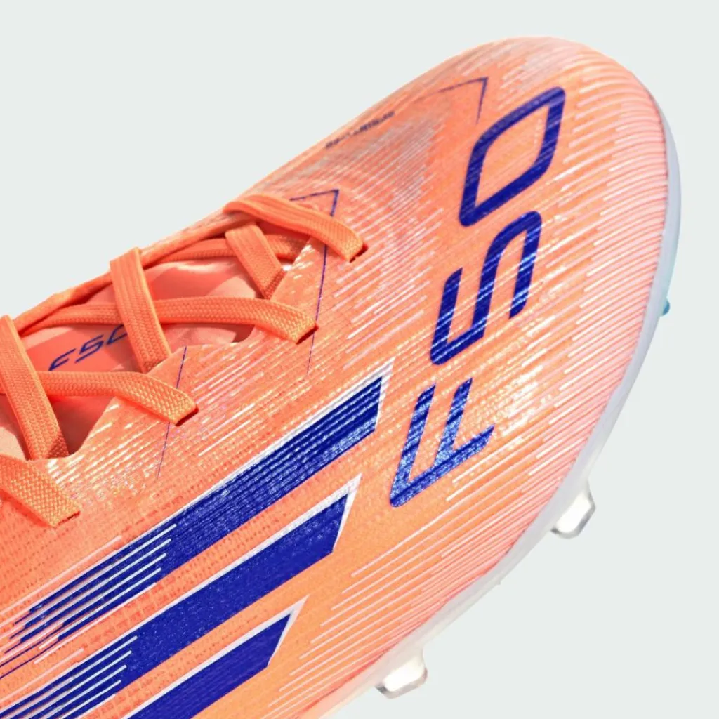 adidas Fußball|Fußballschuhe<· F50 Elite Kids Fußballschuhe für feste Beam Orange / Lucid Blue / Cloud White