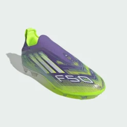 adidas Fußballschuhe<· F50 Elite Schnürsenkellose Purple Rush / Cloud White / Lucid Lemon