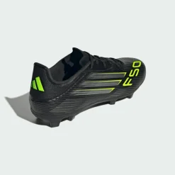 adidas Fußballschuhe|Fußball<· F50 League FG/MG Fußballschuh Core Black / Iron Metallic / Lucid Lemon