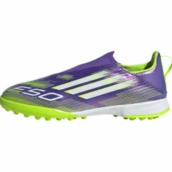 adidas Fußballschuhe<· F50 League Kids Fußballschuh, Purple Rush / Cloud White / Lucid Lemon