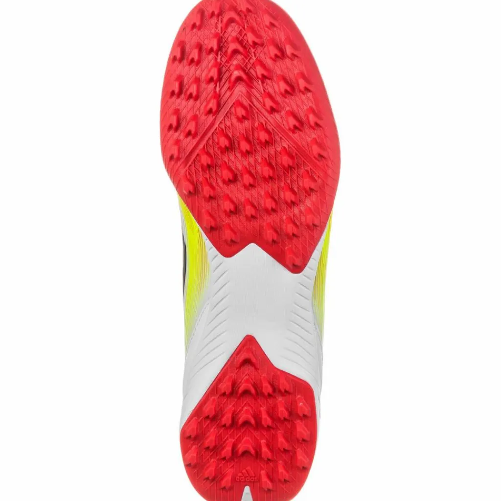 adidas Fußball|Fußball<· F50 LEAGUE TF ftwr white-core black-solar yellow