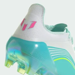 adidas Fußballschuhe|Fußballschuhe<· F50 MESSI ELITE Firm Ground Fußballschuh Cloud White / Lucid Pink / Flash Aqua