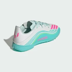adidas Fußballschuhe<· F50 MESSI LEAGUE Turf Fußballschuh Kids Cloud White / Lucid Pink / Flash Aqua