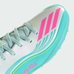 adidas Fußballschuhe<· F50 MESSI LEAGUE Turf Fußballschuh Kids Cloud White / Lucid Pink / Flash Aqua