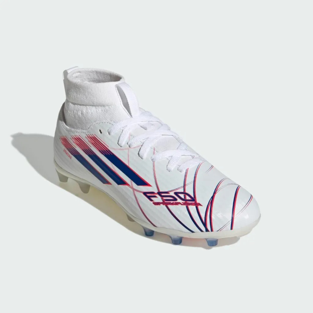 adidas Fußballschuhe<· F50 SPARKFUSION LEAGUE Mid-Cut feste Cloud White / Royal Blue / Lucid Red