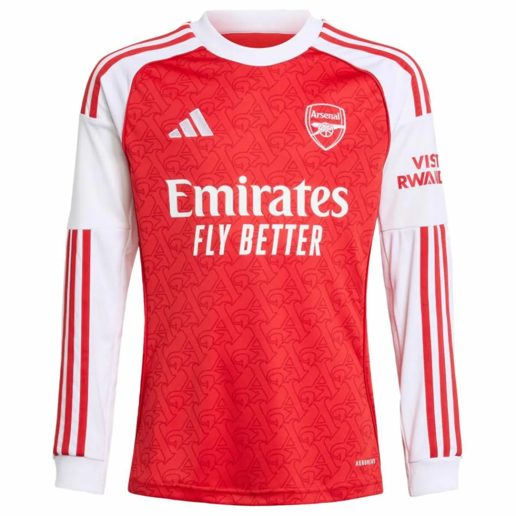 adidas Trikots<· FC Arsenal 25/26 Long Sleeve Heimtrikot Better Scarlet / White