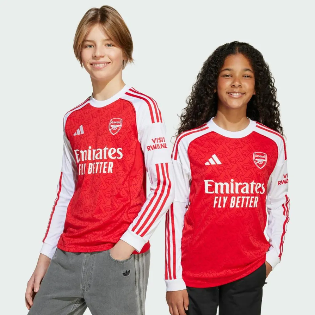 adidas Trikots<· FC Arsenal 25/26 Long Sleeve Heimtrikot Better Scarlet / White