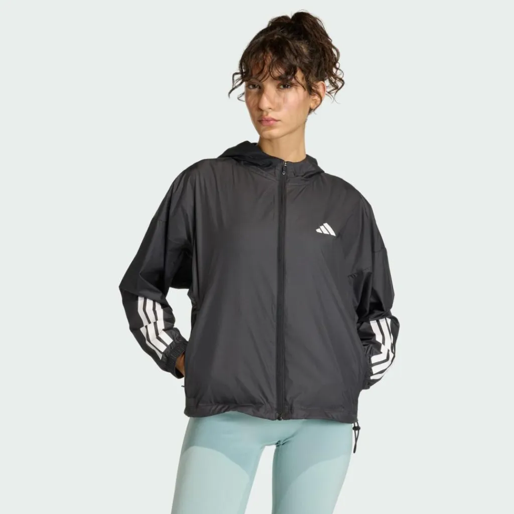 adidas Übergangsjacken<· Hyperglam 3-Streifen Windbreaker Black